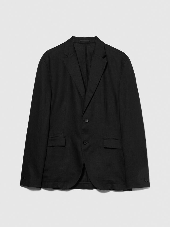 100% linen blazer - men's blazers - Black | Sisley image number 6